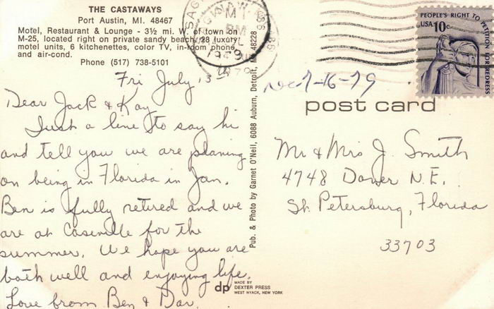 The Castaways - Old Postcard Photo
